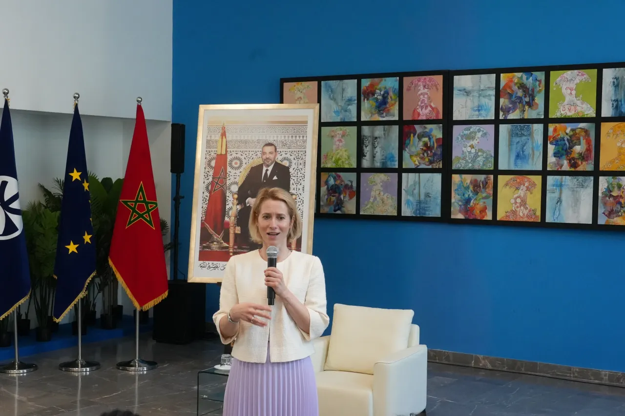 Kaja Kallas, Haute Représentante de l'Union européenne, s'exprimant lors de sa visite à l'UEMF à Fès